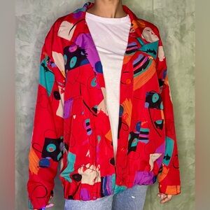 Red Vintage GDT Too Abstract 80’s Windbreaker